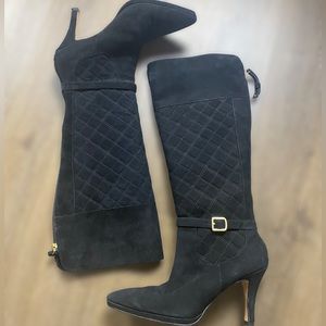 Gorgeous Black Suede Heeled Boots
